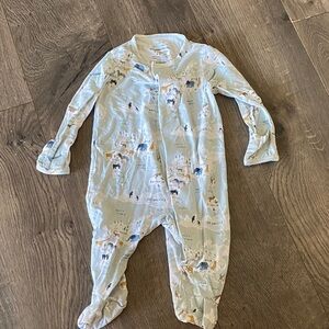 Magnetic Me Light Blue Animal Print Footie